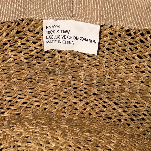 Sun hat / straw hat w decorative beading - Picture 4 of 4